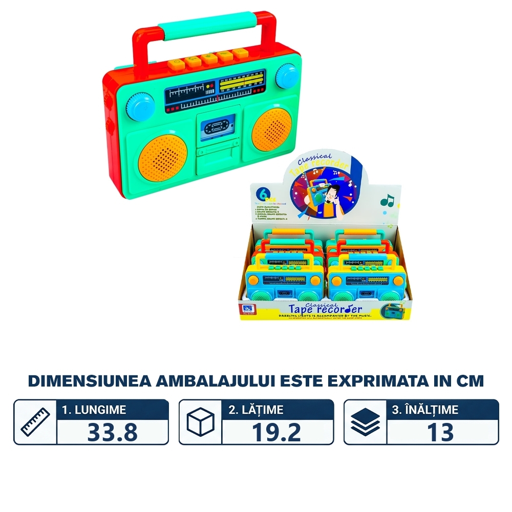 Casetofoane cu lumina si muzica, 6 buc/set - imagine 2
