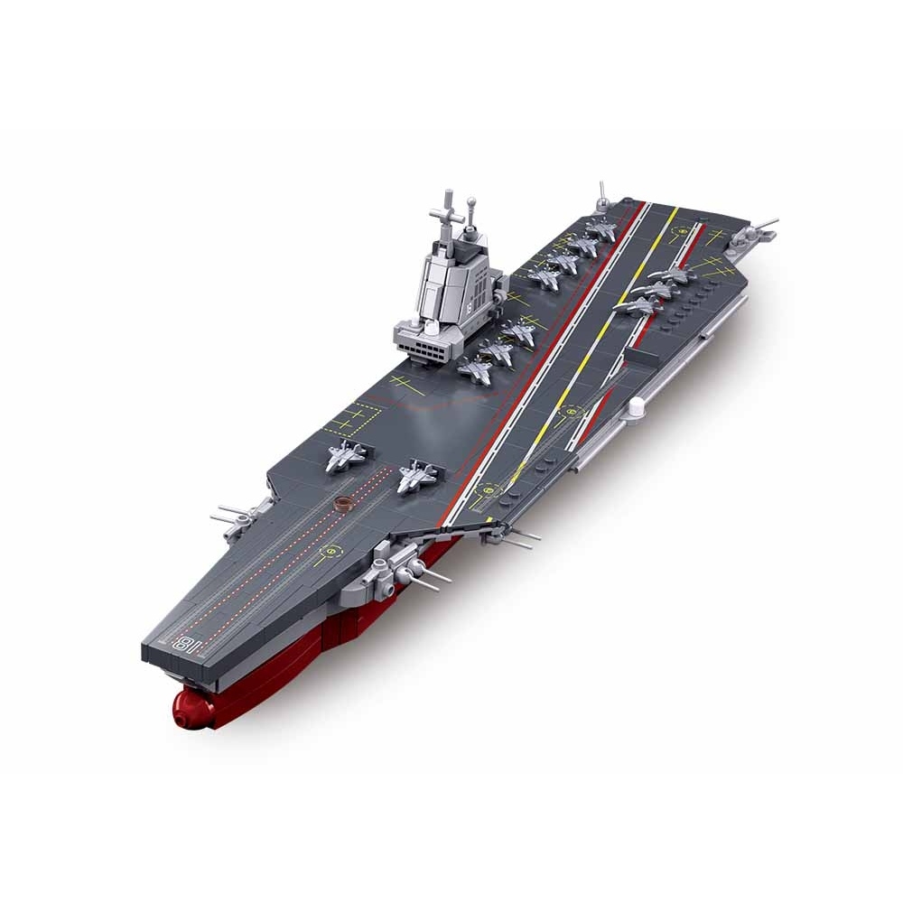 Set de constructie Machete, 557 piese, Portavionul Fujian 1:700 - Sluban - imagine 2