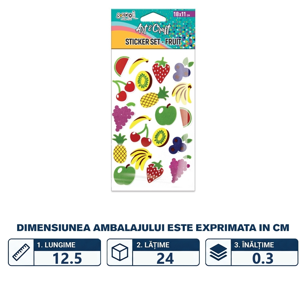 Accesorii craft, stickere 3D, Fructe - S-COOL - imagine 2