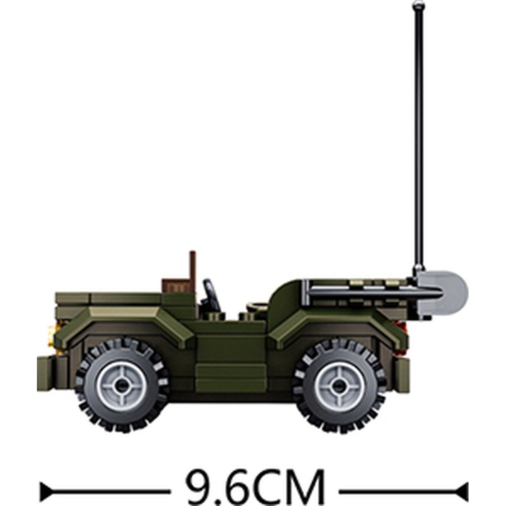 Set de constructie Army, 83 piese, Jeep militar - Sluban - imagine 3