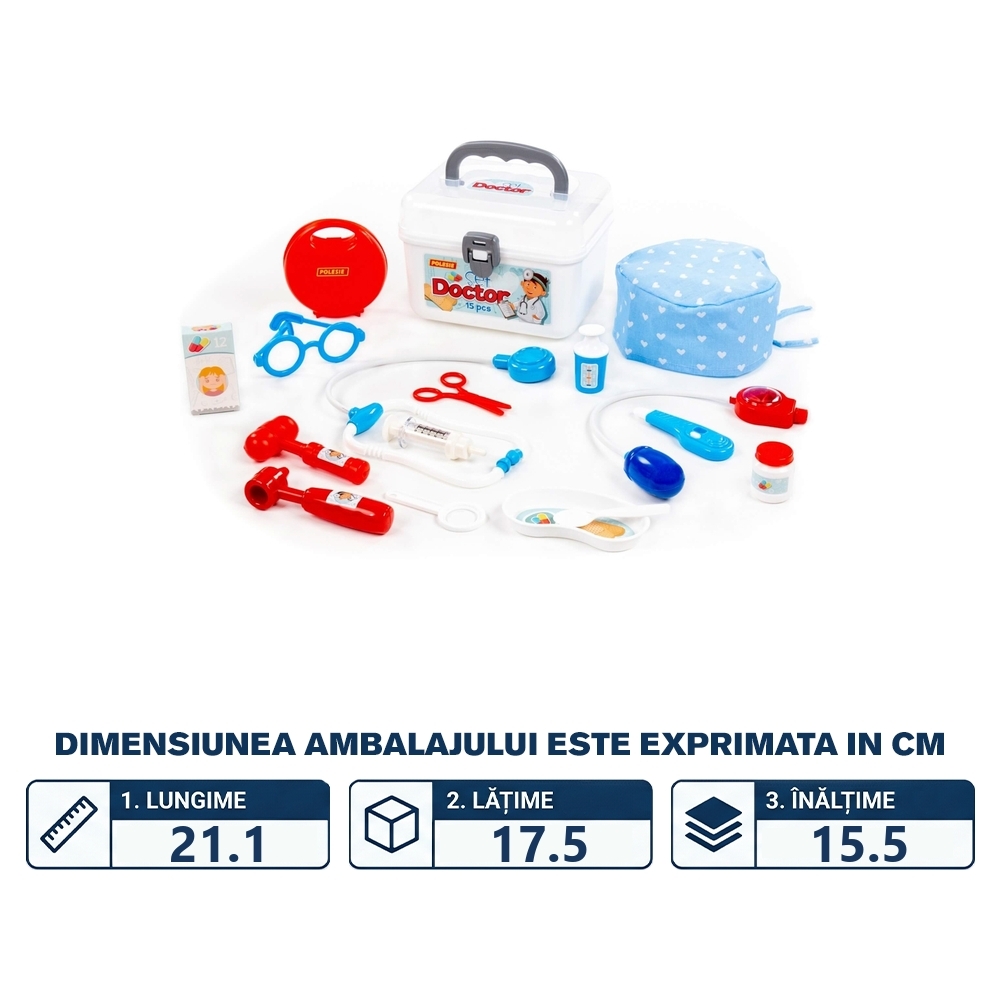 Set doctor in gentuta, 15 piese, 21.1x17.5x15.5 cm, Polesie - imagine 2