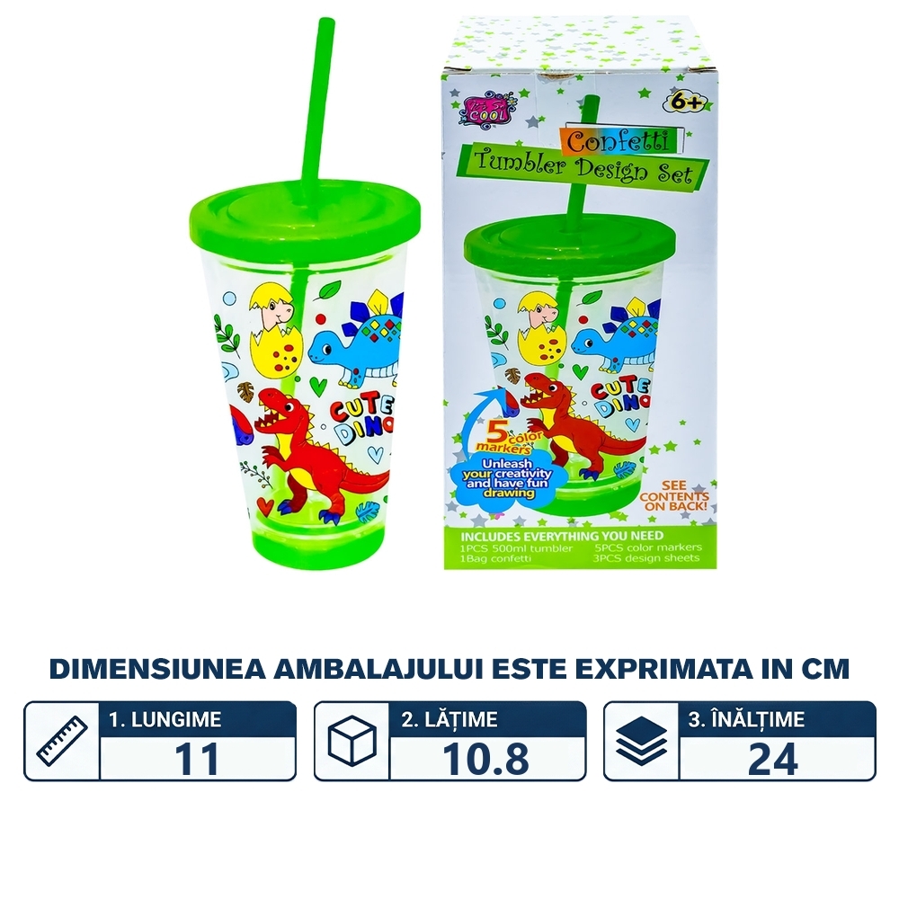Set DIY - Pahar din plastic, 500 ml - imagine 2