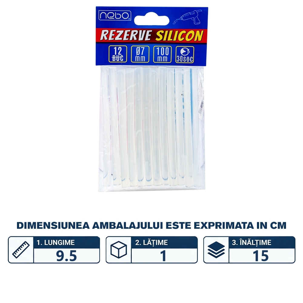 Rezerve silicon 0.7x10 cm - NEBO - imagine 2