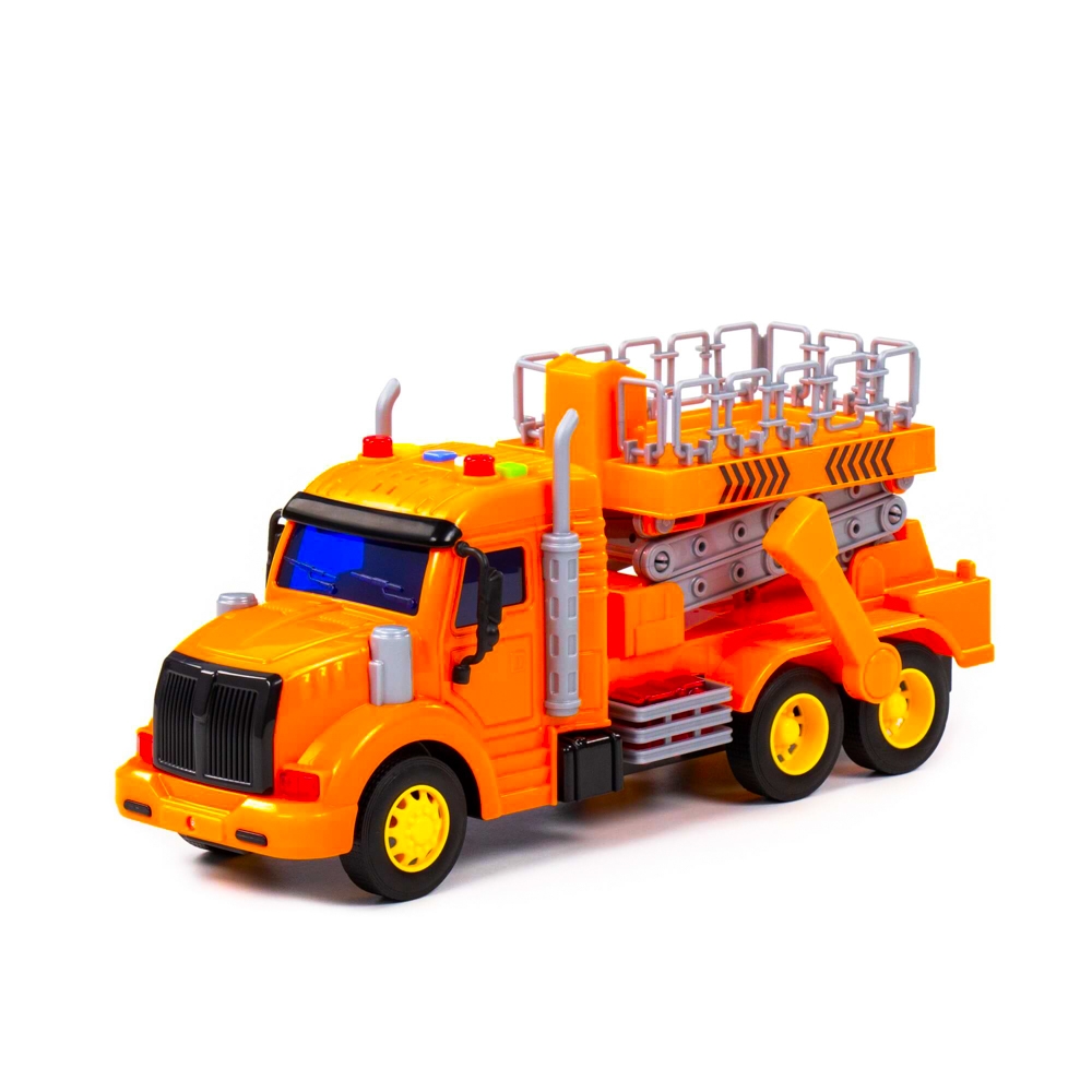 Camion constructii + elevator, cu lumina si sunet, 33.5x11.5x18.5 cm, Polesie - imagine 3