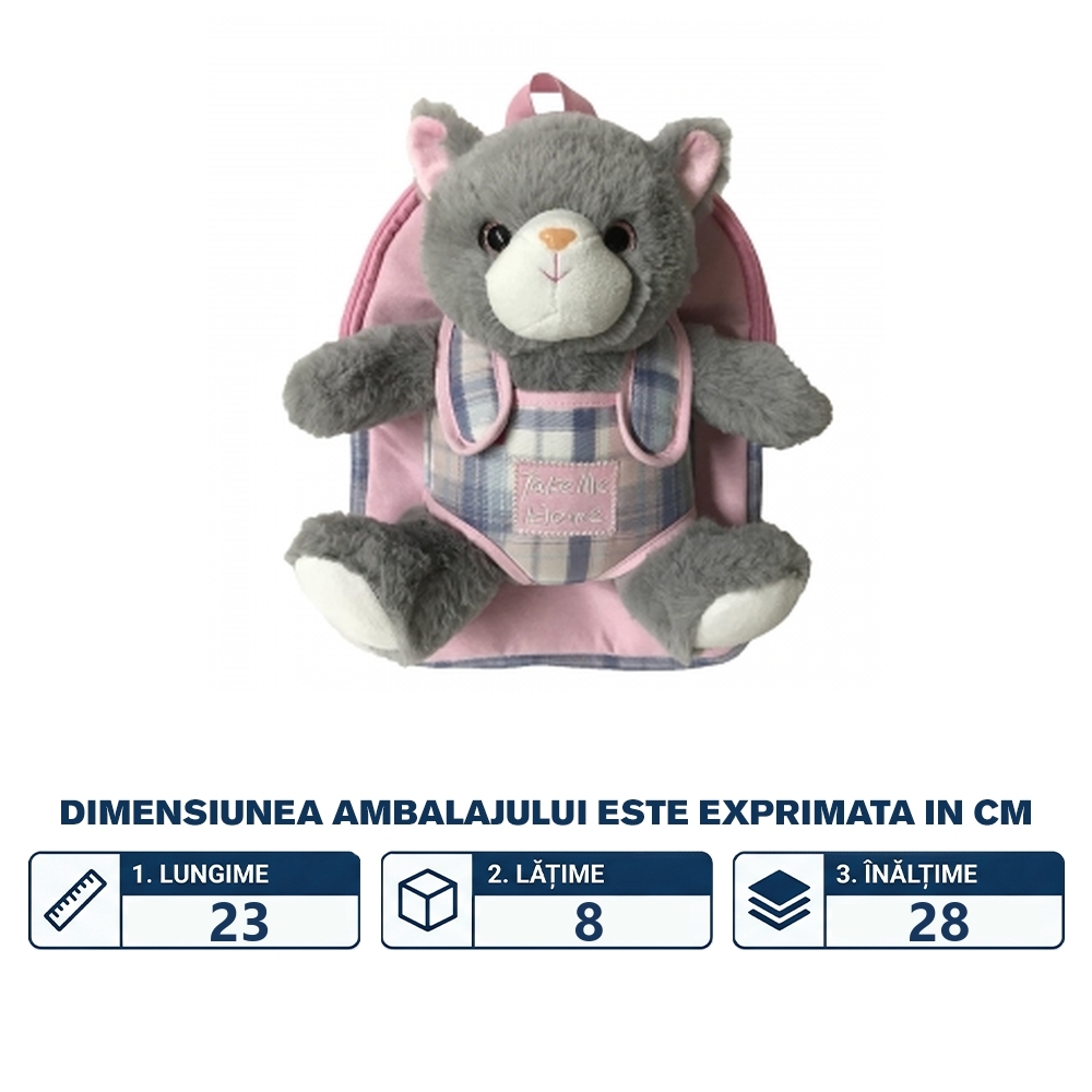 Ghiozdan gradinita Baby Animals, 23x8x28 cm, KITTY - S-COOL - imagine 2