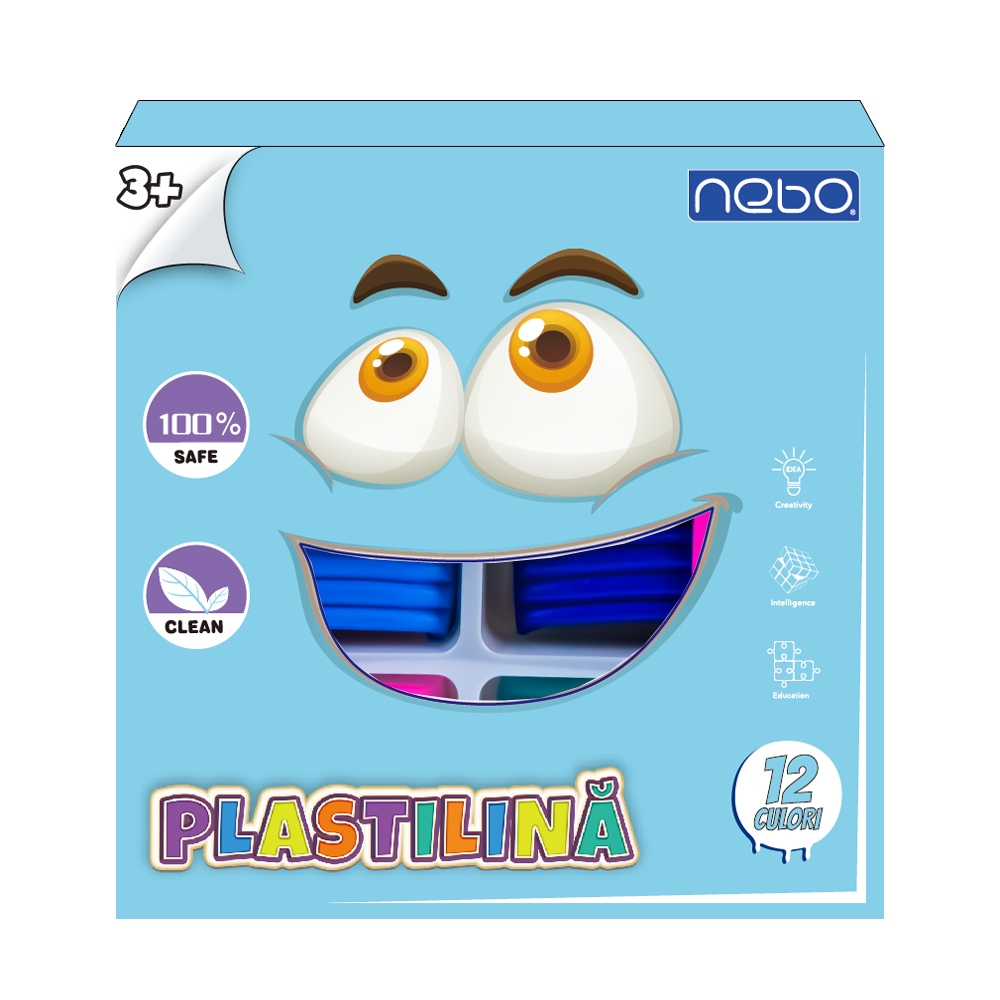 Plastilina 12 culori, 240g, in cutie - NEBO - imagine 3