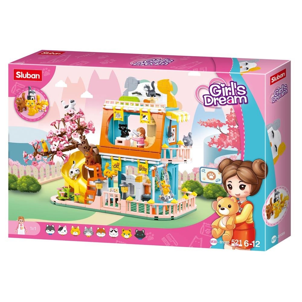 Set de constructie Girl's Dream, 521 piese, Hotel pentru pisici - Sluban