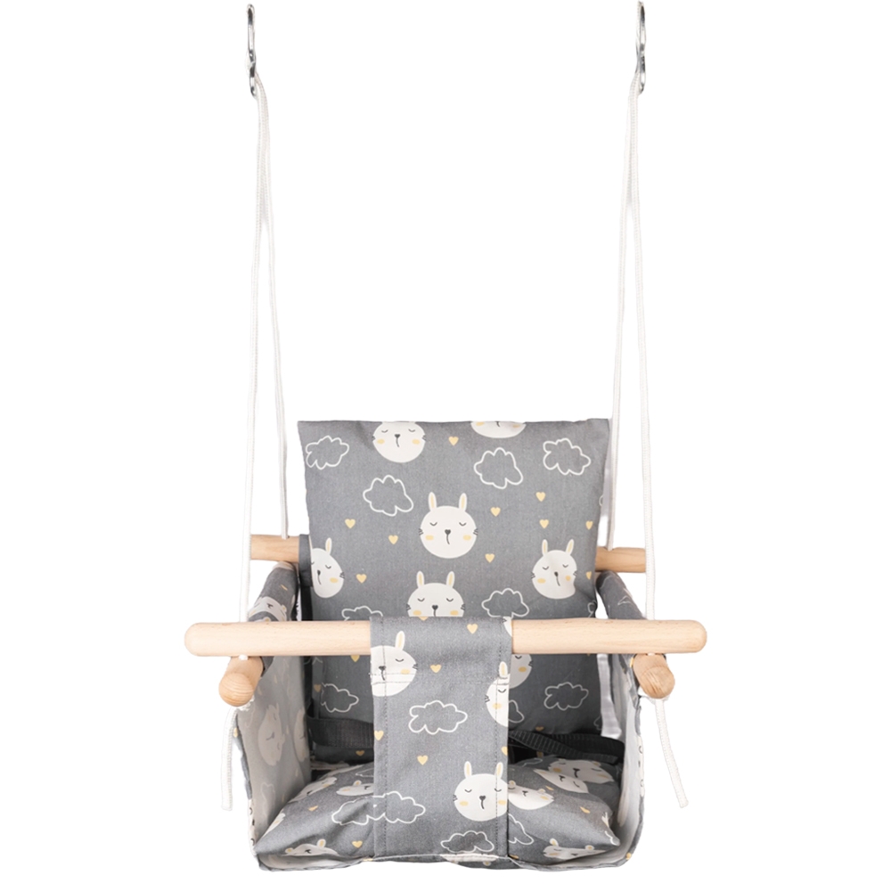 Leagan pentru copii, din lemn + material textil - ROBENTOYS - imagine 3