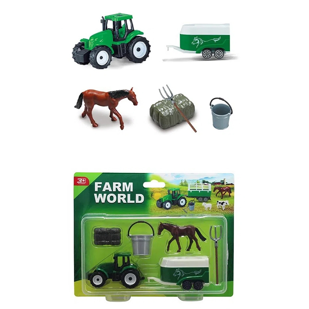 Play set Ferma, Tractor + animale, 6 piese/blister