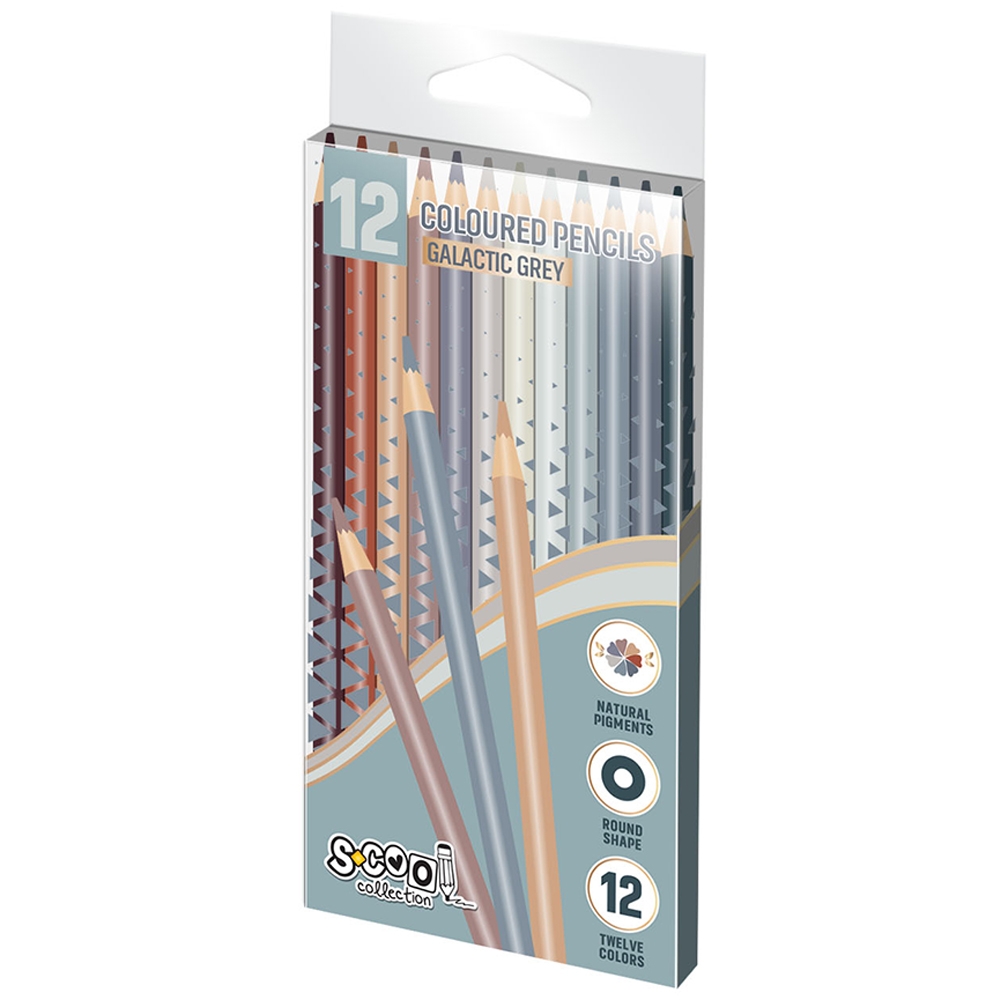 Creioane color, Galactic Gray, 12 cul/set - S-COOL - imagine 3