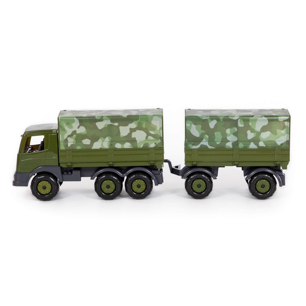 Camion militar cu prelata si remorca - SuperTruck, 71x16x22 cm, - imagine 2