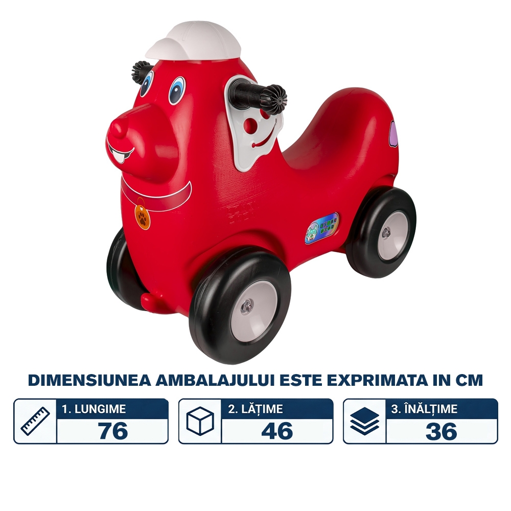 Catel cu roti, rosu - ROBENTOYS - imagine 2