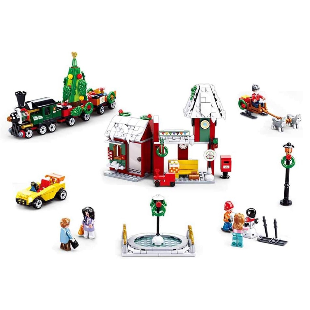 Set de constructie Town, 565 piese, Satul lui Mos Craciun - Sluban - imagine 4