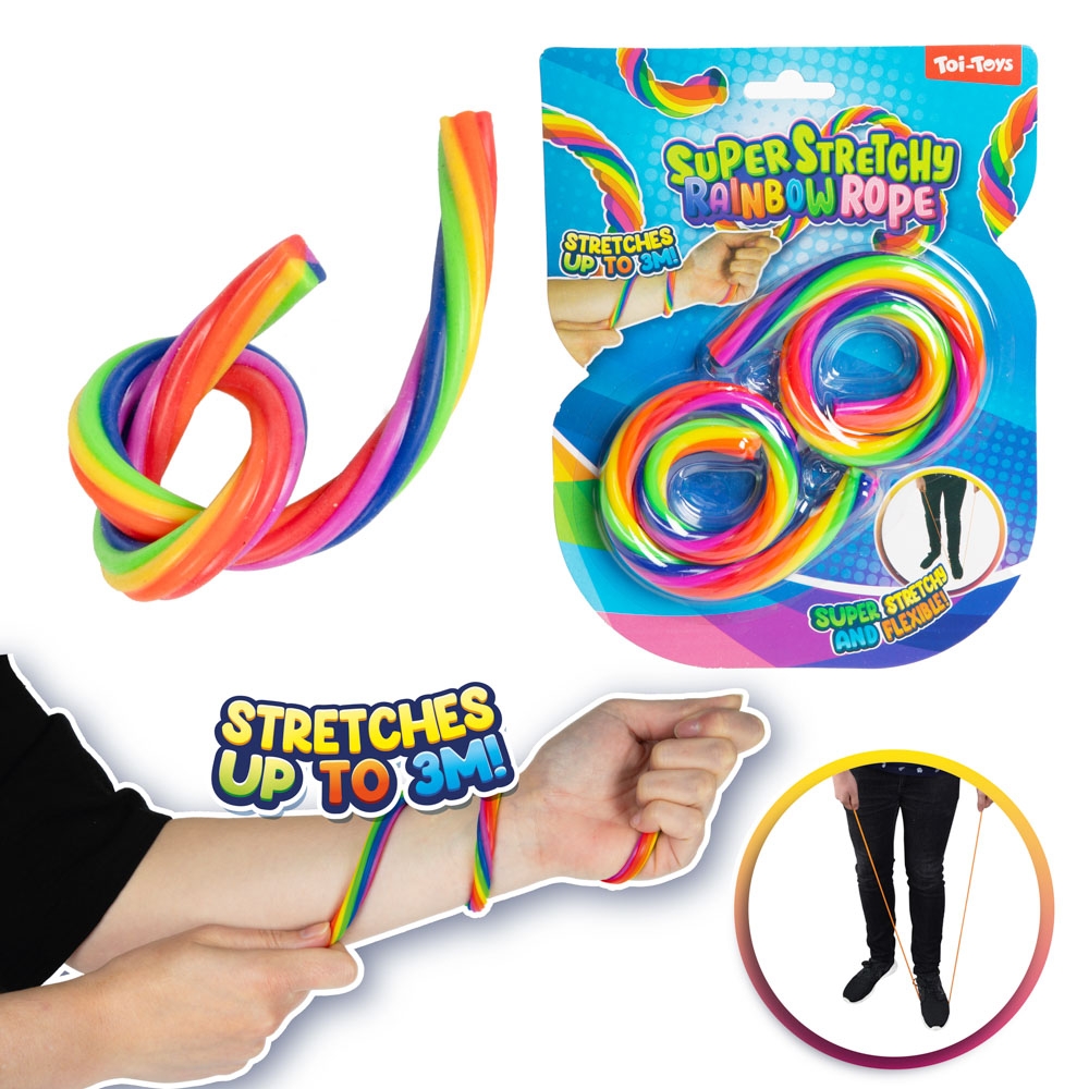 Corzi elastice curcubeu, super stretchy, 2 buc/set - Toi-Toys