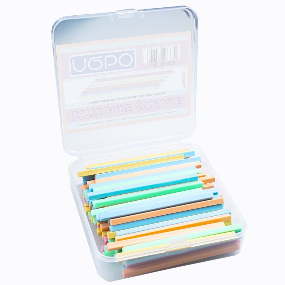Betisoare scolare din plastic, culori pastel, 100 buc/set - NEBO - imagine 7