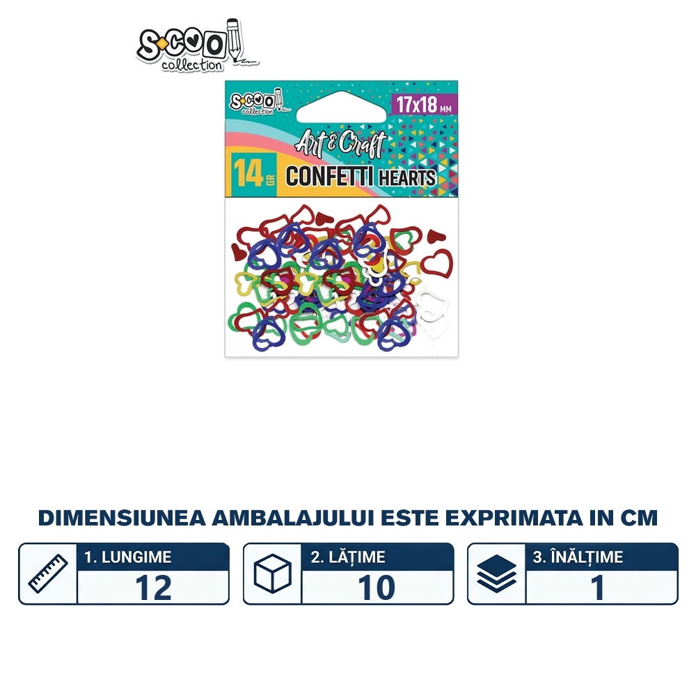 Accesorii craft, confetti inimioare, 14 gr - S-COOL - imagine 2