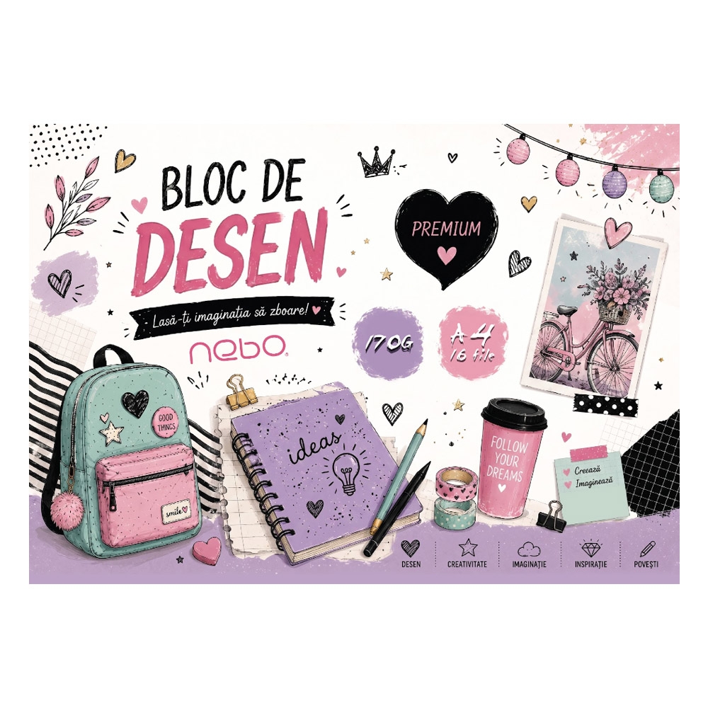 Bloc desen A4 16 file 170 g/mp - NEBO - imagine 3