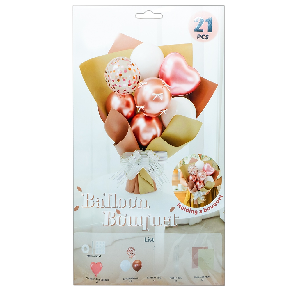 Baloane folie de aluminiu, Buchet, 21 piese