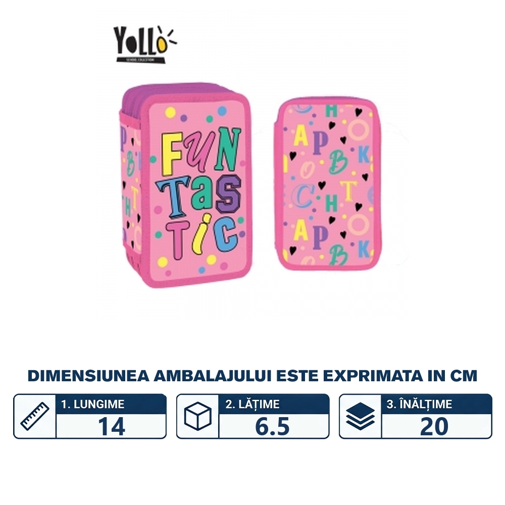 Penar echipat, 3 fermoare, 38 piese, FUNTASTIC - YOLLO - imagine 2