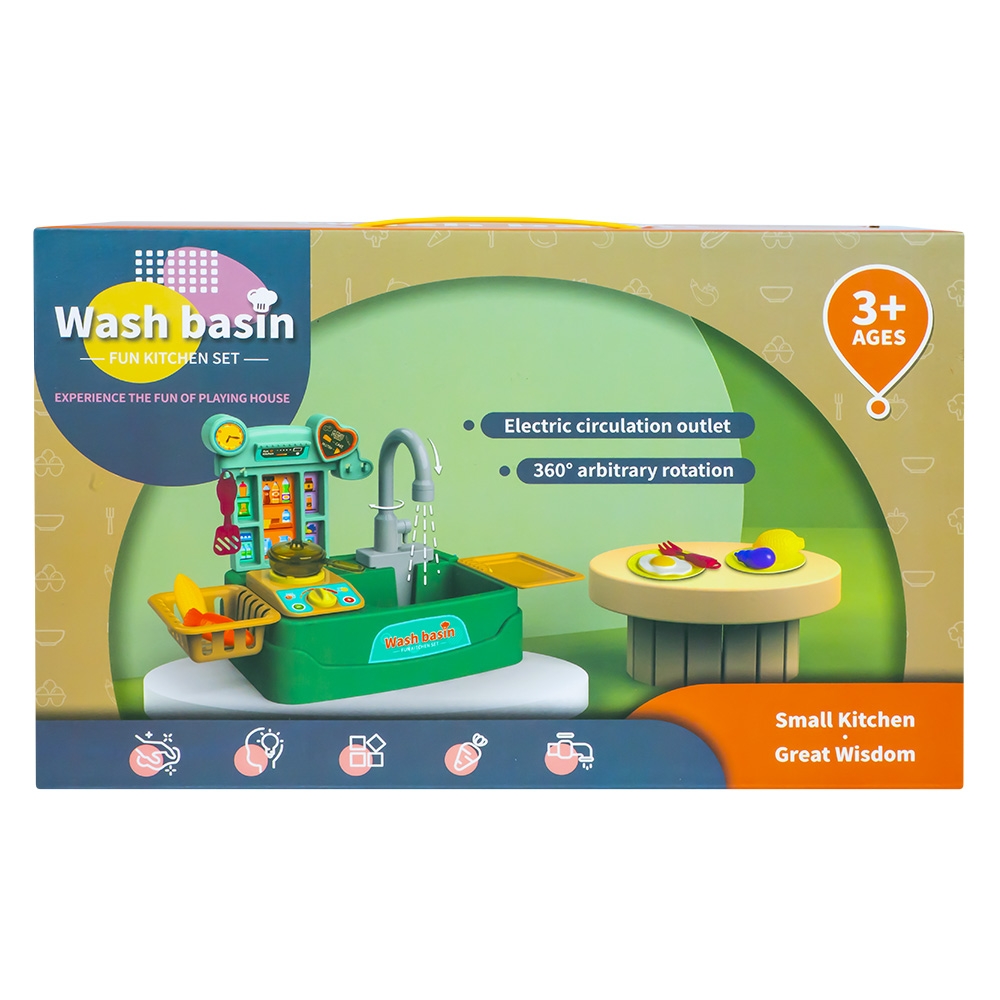Play set bucatarie, 17 piese, cu baterii, 46x22x27 cm - imagine 3