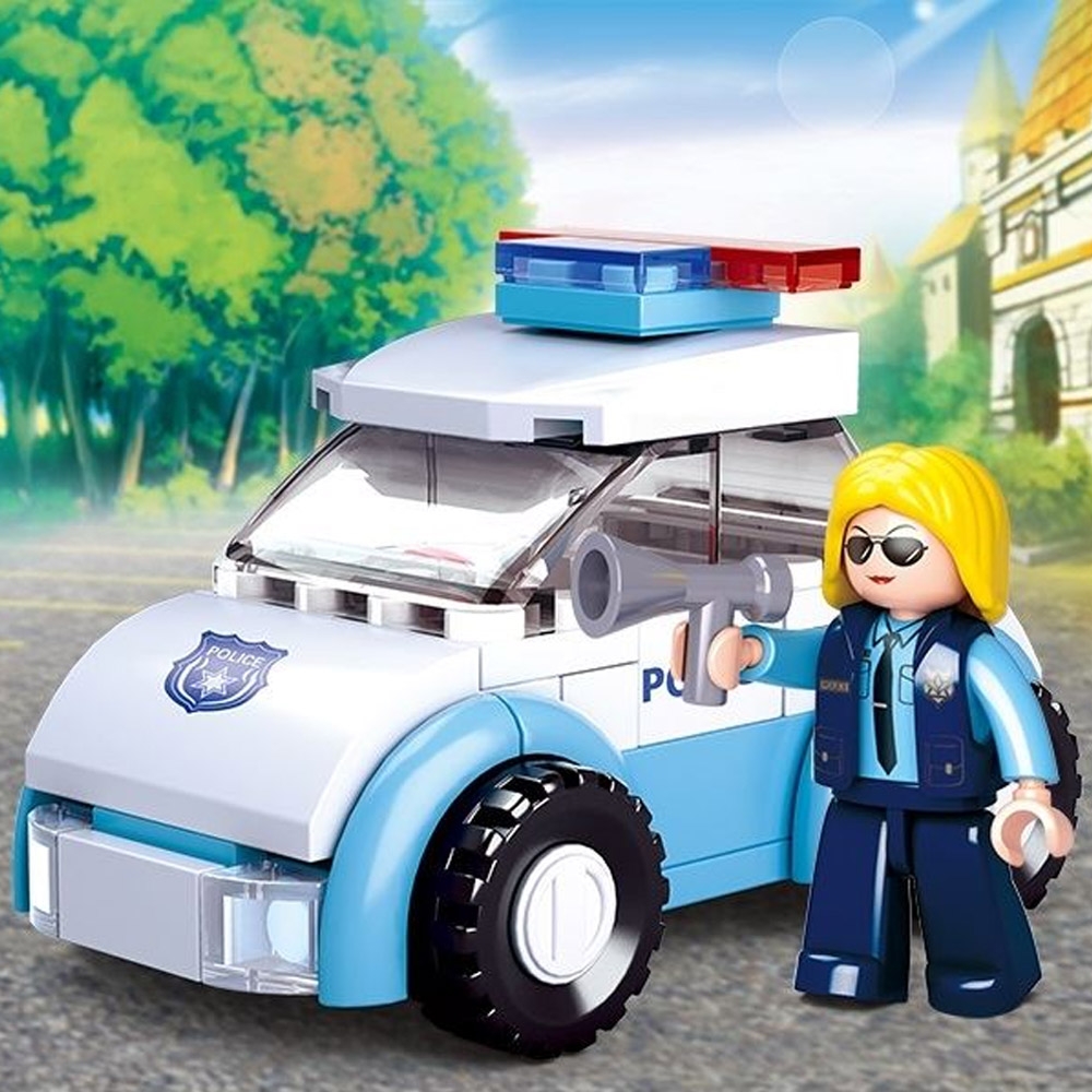 Set de constructie Girl's Dream, 68 piese, Masina de politie pentru patrulare - Sluban - imagine 4