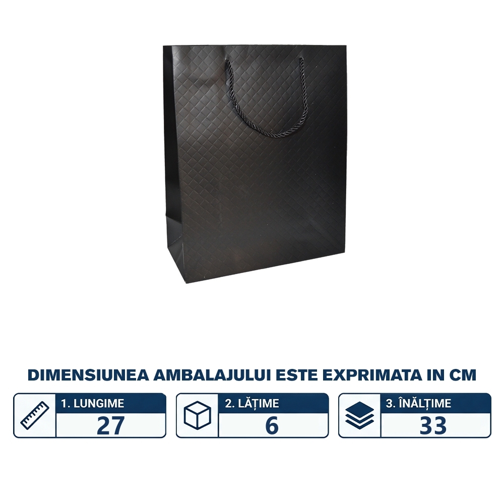 Punga cadou unicolora premium 26x32x12 cm - imagine 2