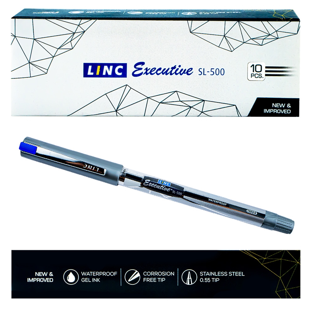 Pix Executive, cu gel, mina albastra, 0.55 mm - LINC