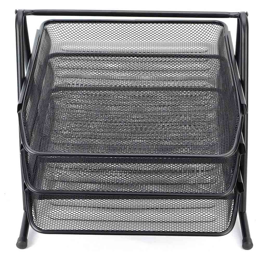 Tavita documente MESH, 3 compartimente neagra - OFFISHOP - imagine 4