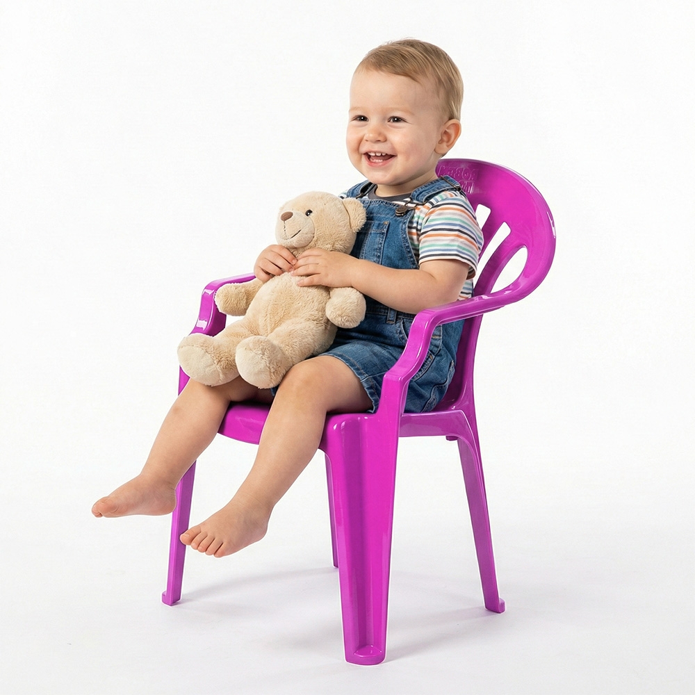 Scaunel din plastic, roz, 40x35x54.5 cm - ROBENTOYS - imagine 3
