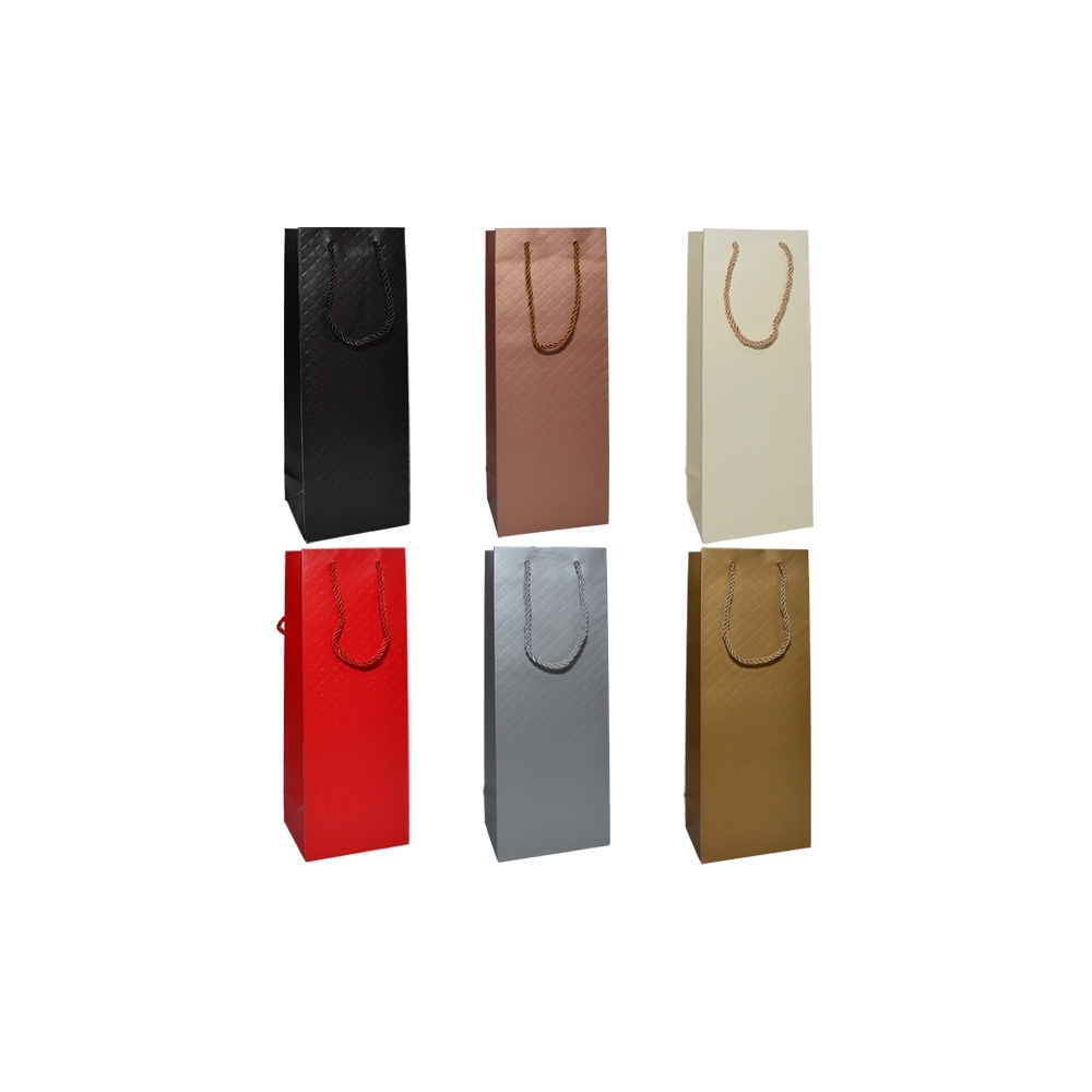 Punga cadou unicolora, premium, pentru sticle 36x12x9,6 cm