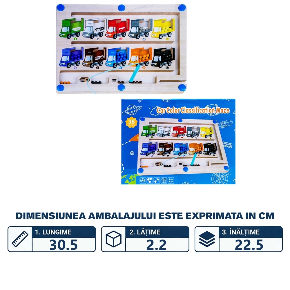 Joc magnetic din lemn, Masinute - imagine 2