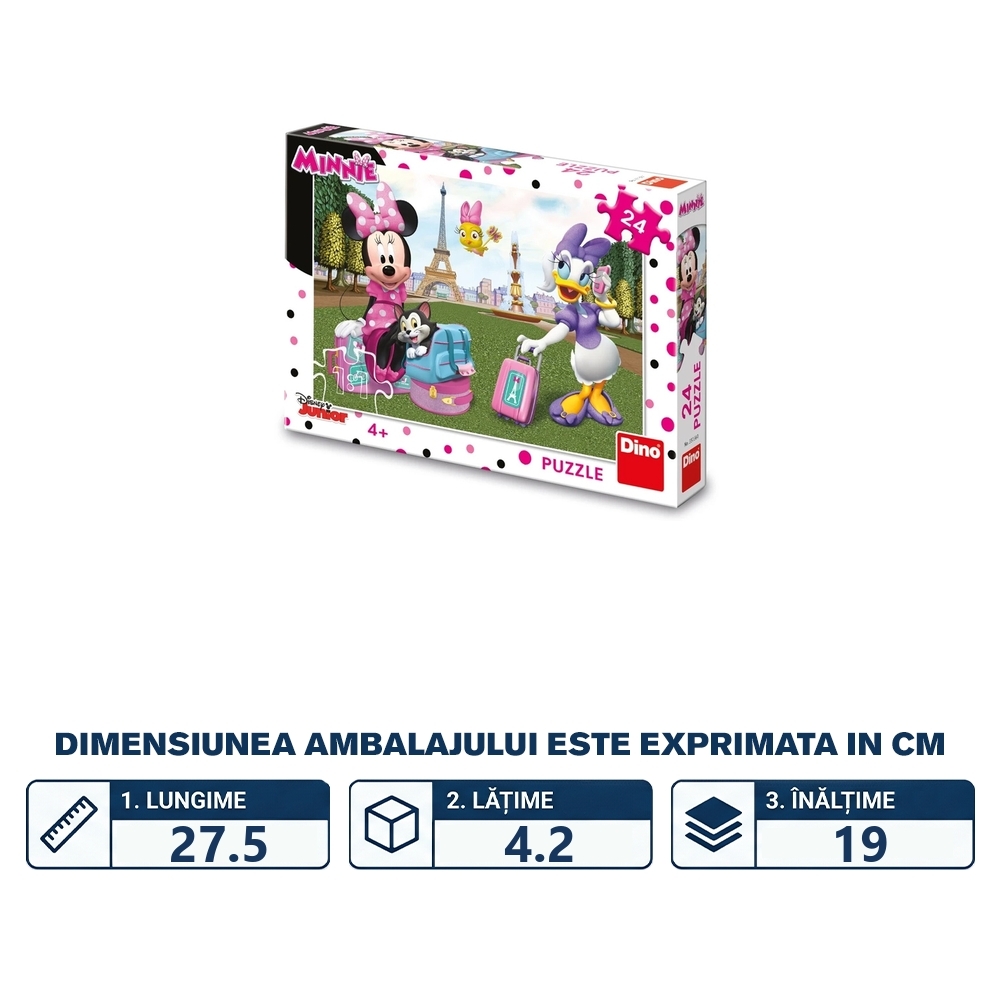 Puzzle 24 piese, Minnie in Paris - DINO TOYS - imagine 2