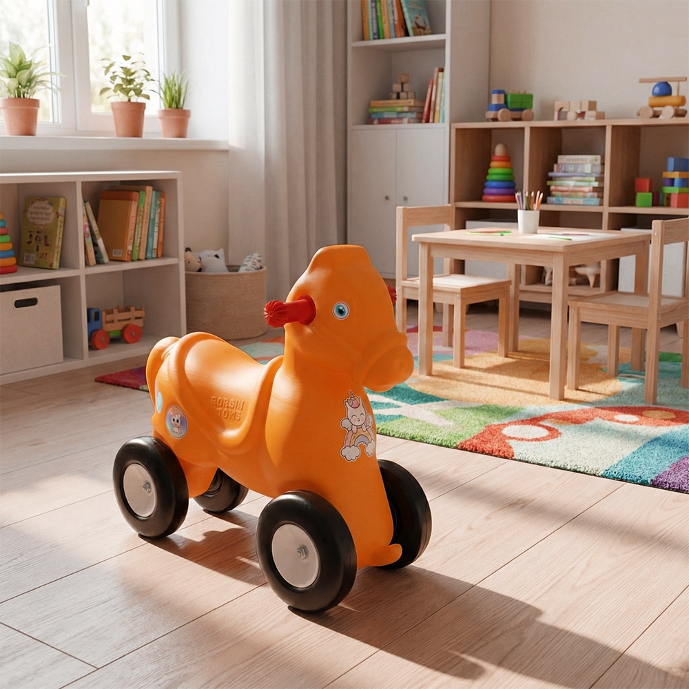 Calut cu roti, portocaliu - ROBENTOYS - imagine 3
