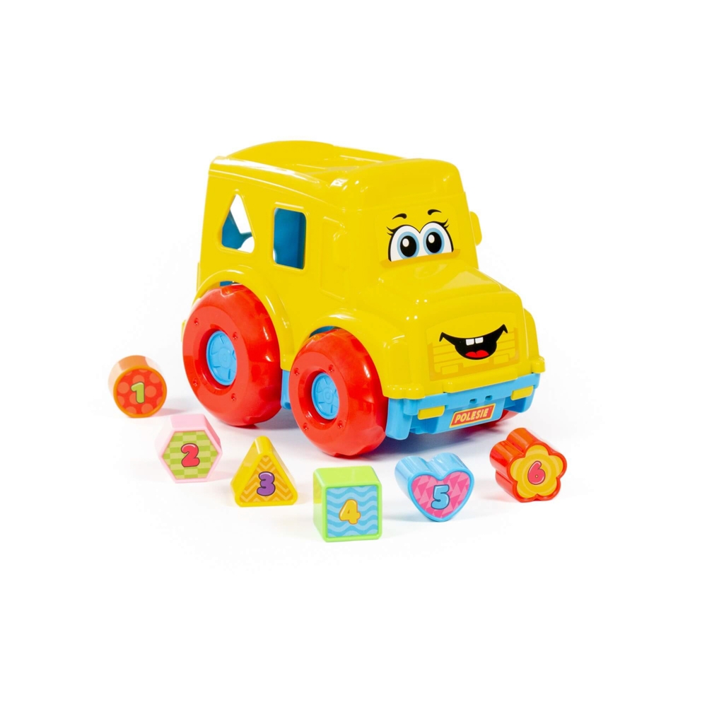 Autobuz + cuburi educative, 23.5x15.2x17 cm, Polesie - imagine 6