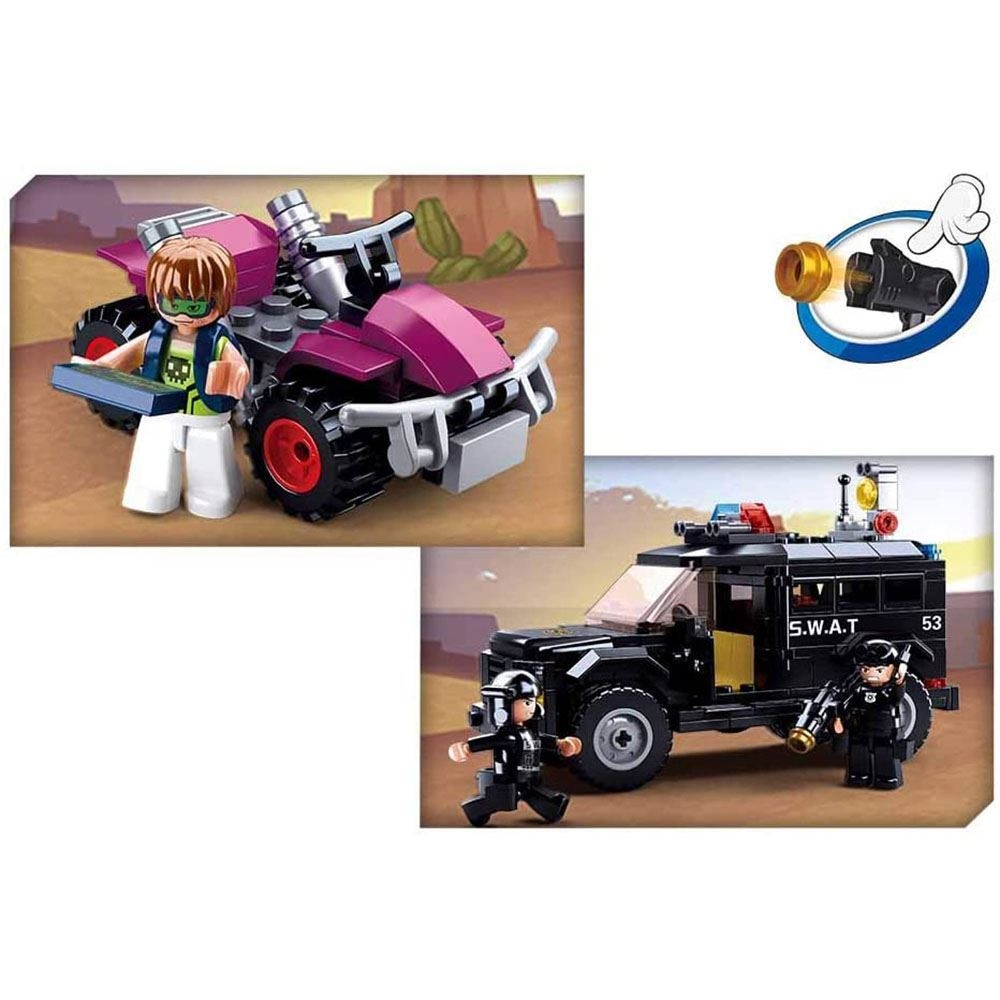 Set de constructie Police, 293 piese, Unitatea S.W.A.T. - Sluban - imagine 3