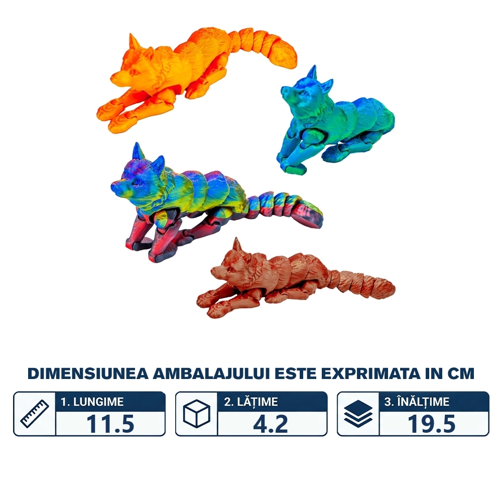 Jucarie Lup 3D, 17 cm - imagine 2