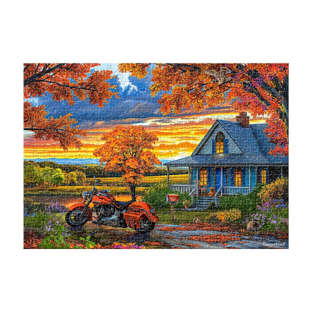 Puzzle 500 piese, Motocicleta La Asfintit - Castorland - imagine 2