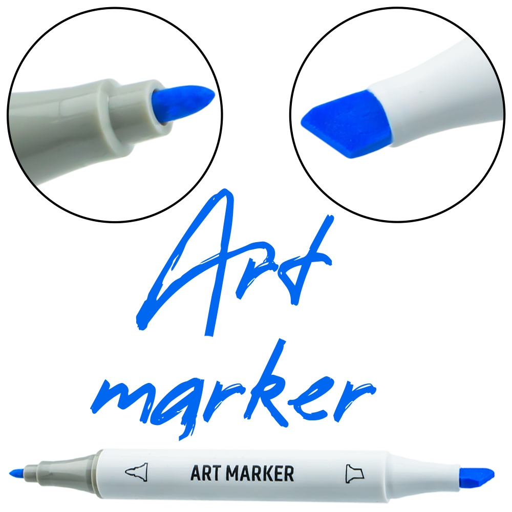 Markere cu 2 capete, 6mm-3mm, 12 cul/set - S-COOL - imagine 10