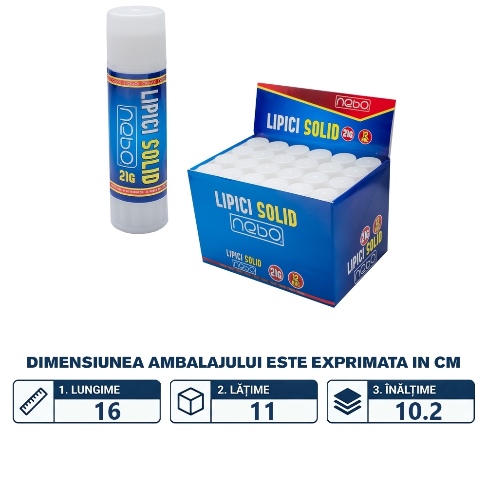 Lipici solid, 21g, 24 buc/set - NEBO - imagine 2