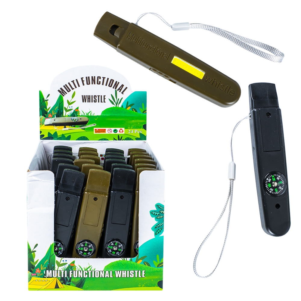 Fluier 4 in 1, din plastic, cu lumina