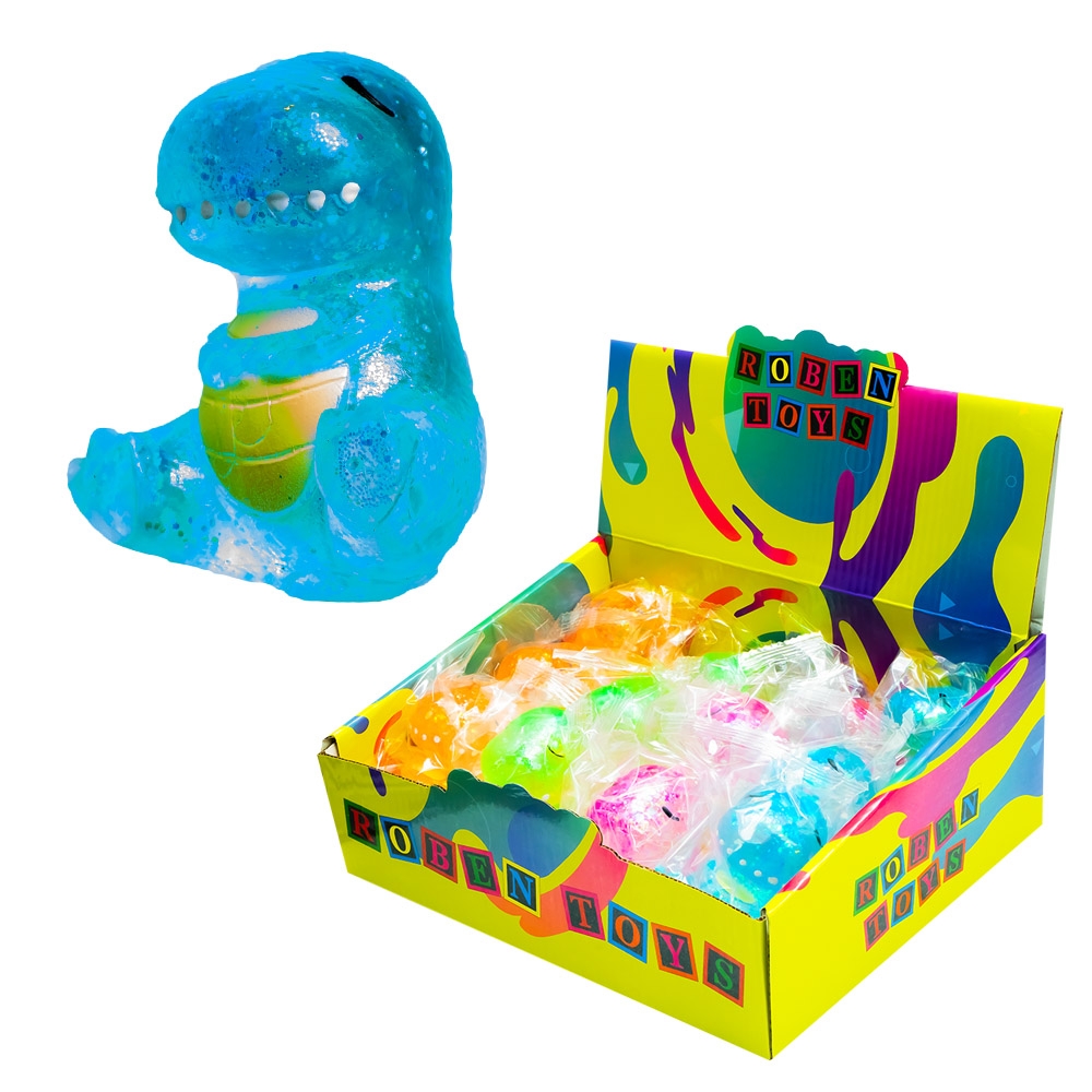 Jucarie Squeezy, Dinozaur Jelly Glitter - ROBENTOYS