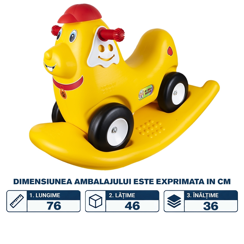 Catel balansoar 2 in 1, galben - ROBENTOYS - imagine 2