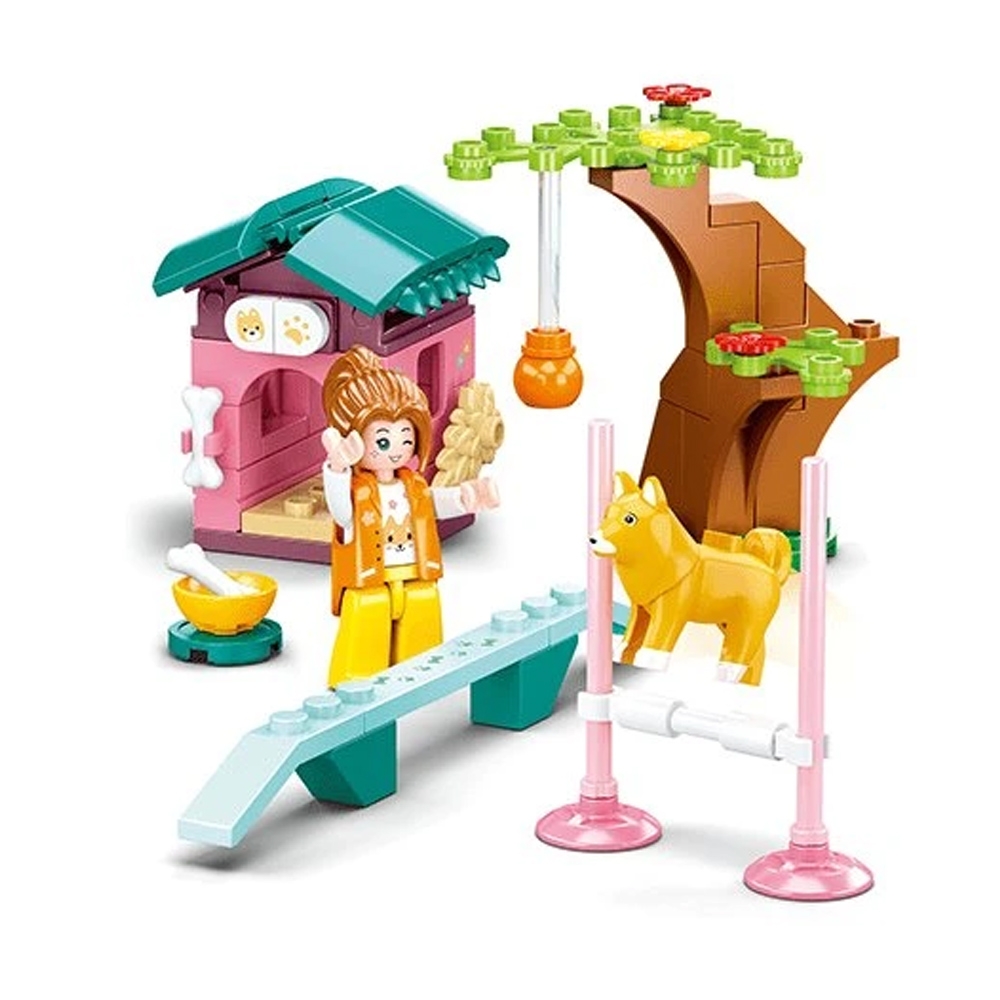 Set de constructie Girl's Dream, 91 piese, Teren dresaj catei - Sluban - imagine 3