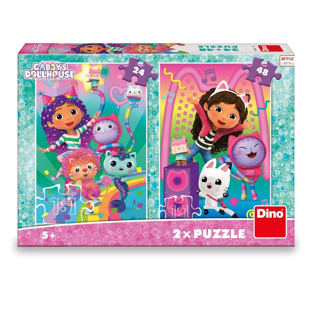 Puzzle 24+48 piese, Gabby: Disco party - DINO TOYS - imagine 4
