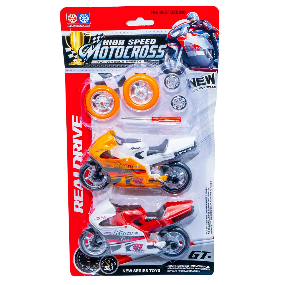 Motocicleta + accesorii, 2 buc/blister