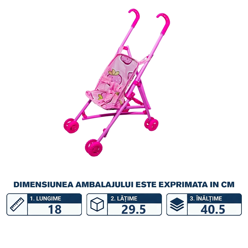 Carucior pentru papusi, din plastic - imagine 2