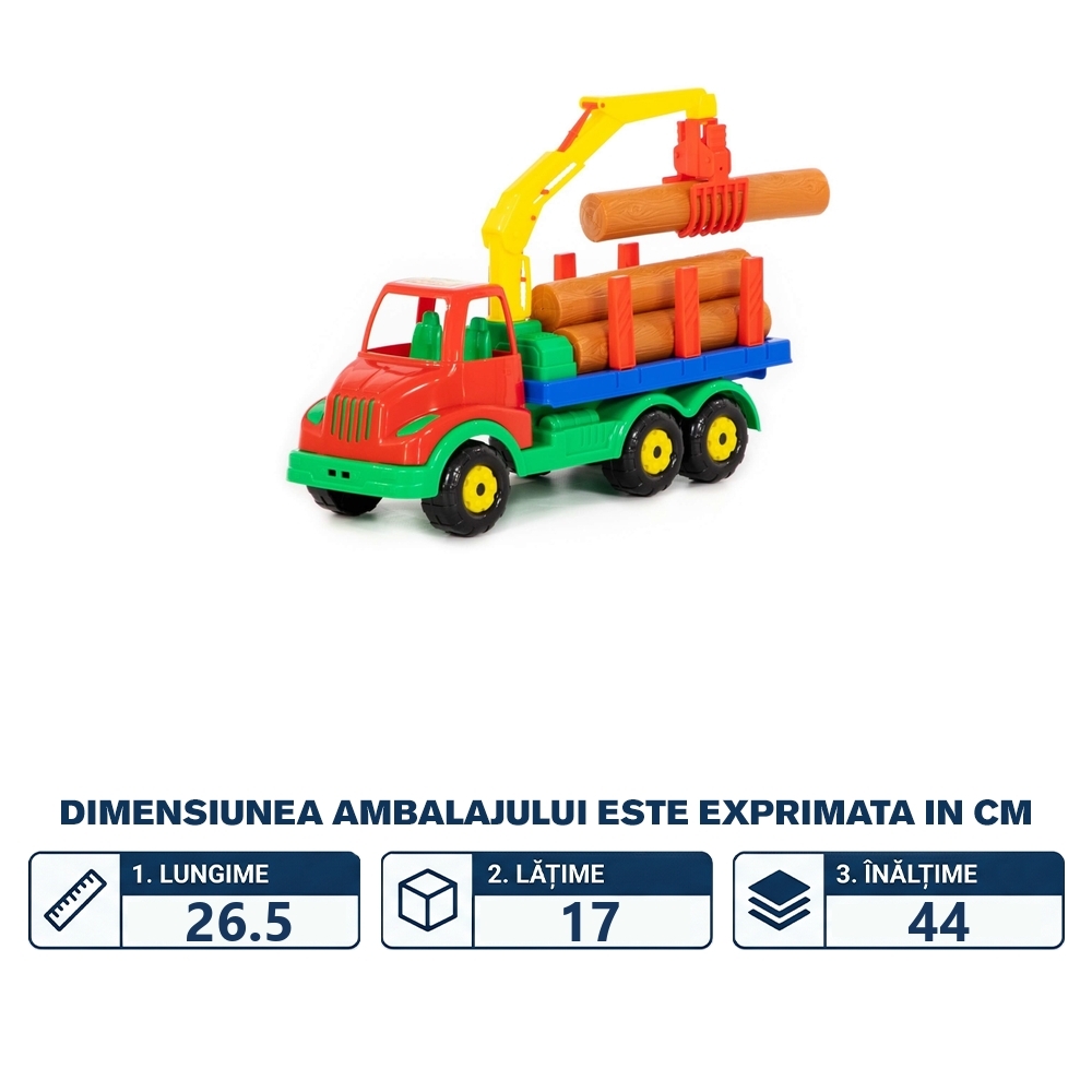 Camion cu lemne, 44x17x26,5 cm, Polesie - imagine 2