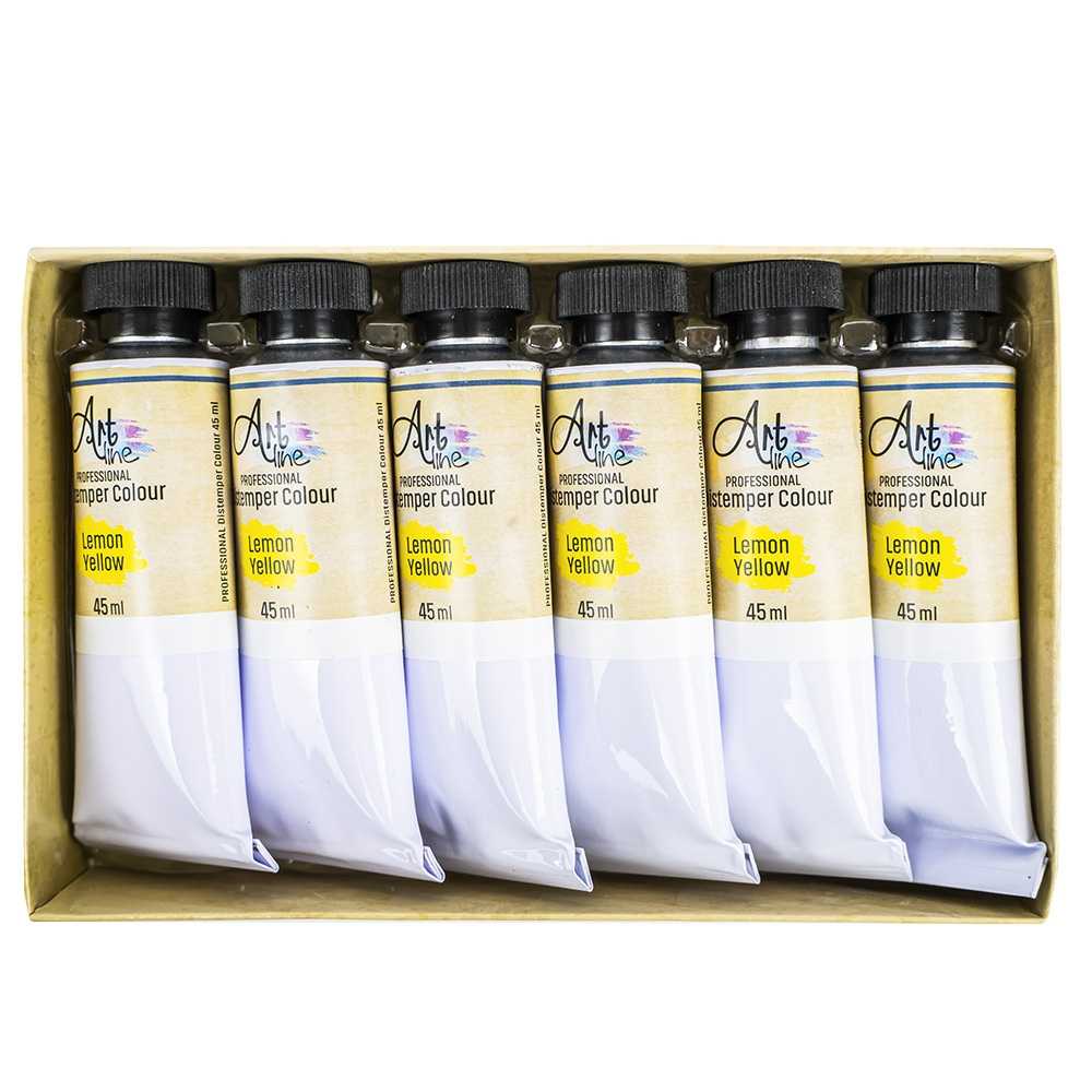 Tempera Art, GALBEN LAMAIE, 45ml, 6 buc/set - ARTLINE - imagine 3