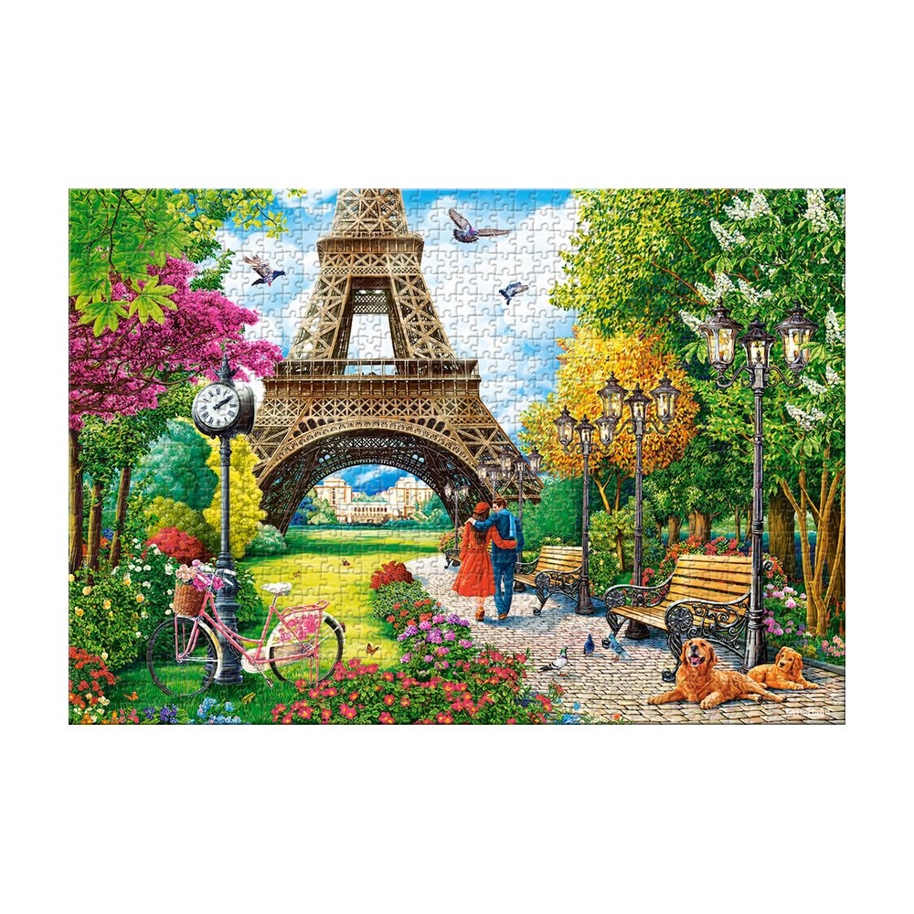 Puzzle 1000 piese, Primavara La Paris - Castorland - imagine 2