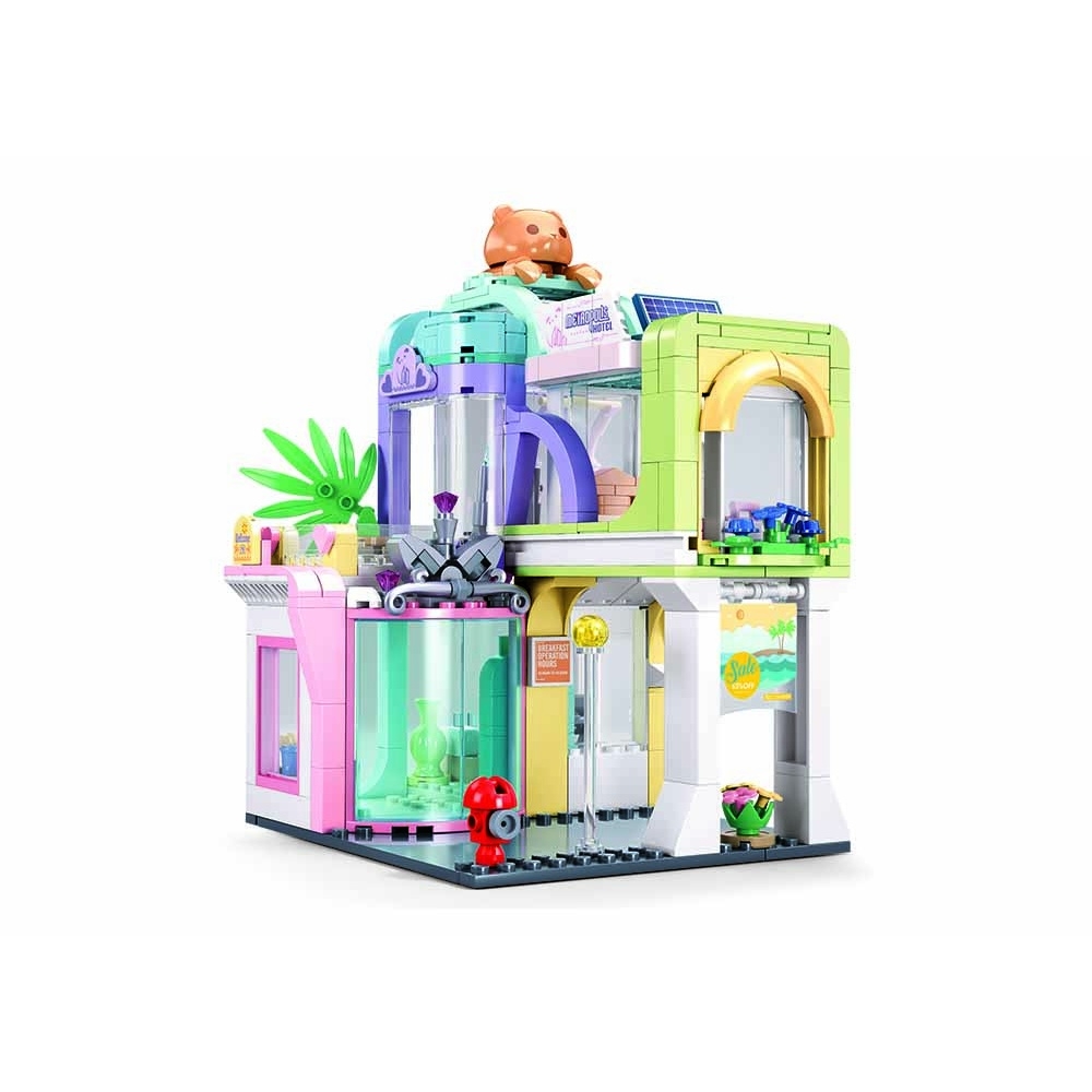 Set de constructie Metropolis, 435 piese, Hotel - Sluban - imagine 4